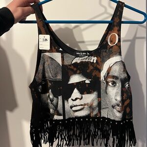 iamkoko.la fringe graphic tank top